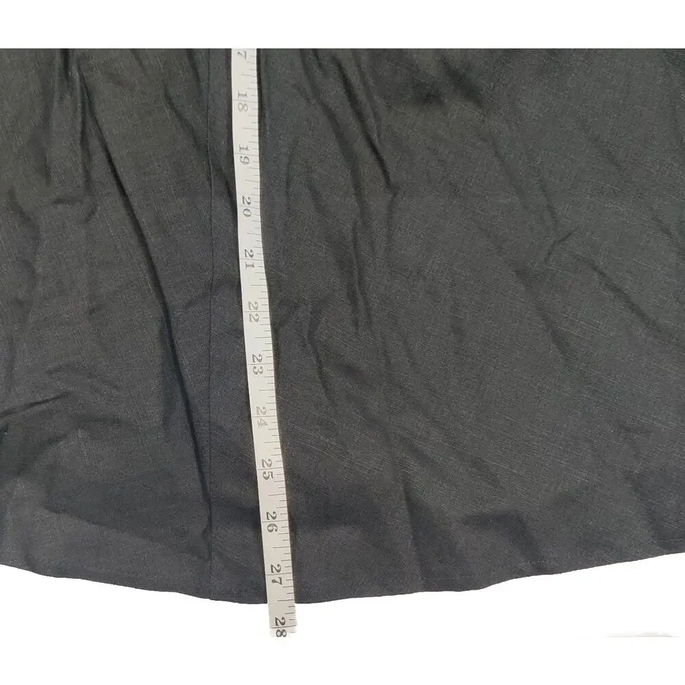 Talbots Petites Women’s Black ALine Midi Skirt Size 6P Linen Blend Made In Italy - Picture 8 of 9